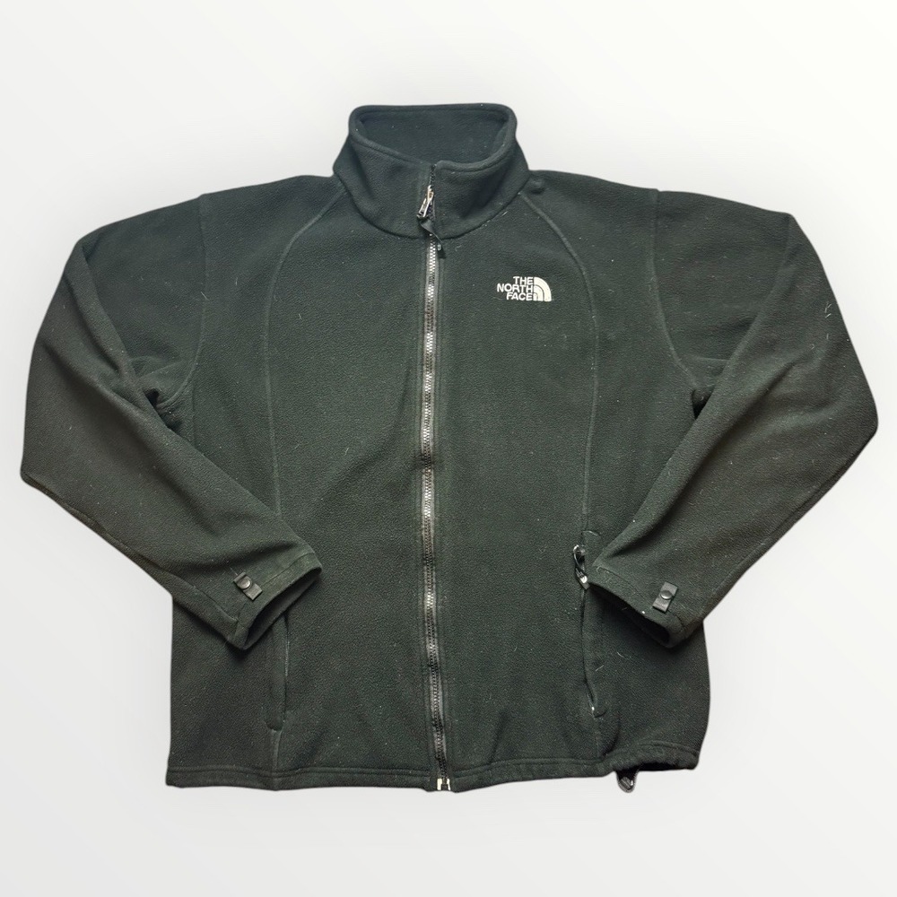 The North Face Womens Full Zip Fleece Jacket Black Mock Neck Large